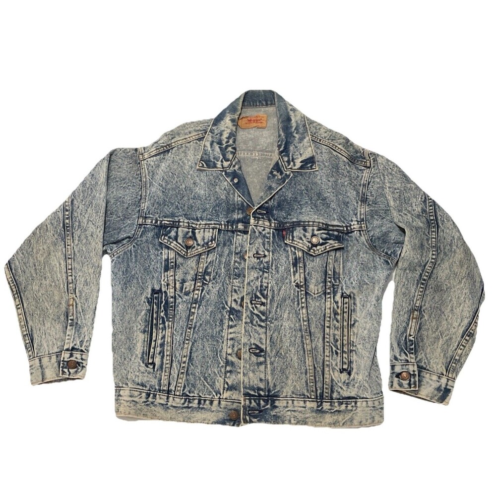 Vtg 1988 Levi’s 70507 0219 Acid Wash Denim Jacket Made in USA Trucker Mens M 80s